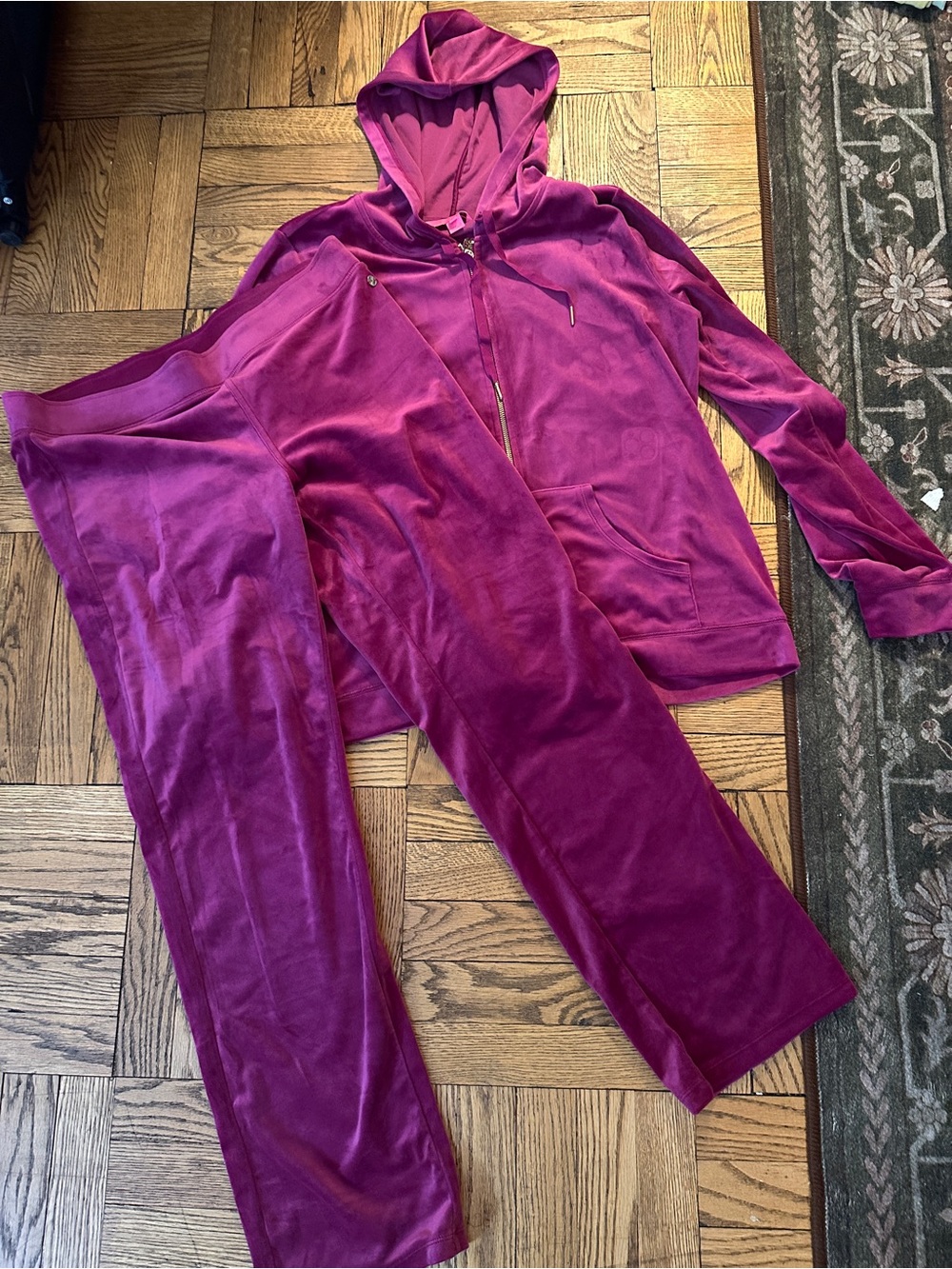 Lilly Pulitzer Magenta Velour Hoodie & Pants Set